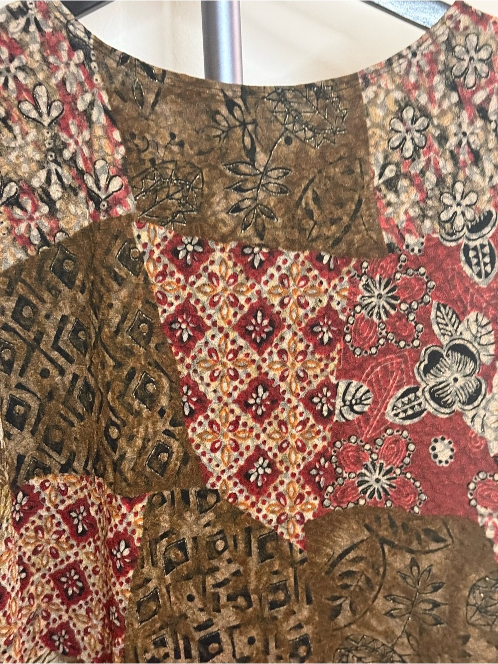 White Stag Patchwork Floral Tank Top in Red, Olive & Cream - Picture 7 of 7